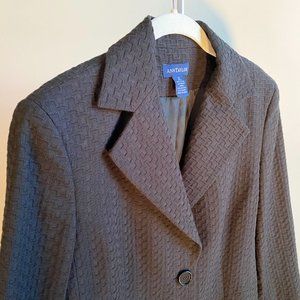 Ann Taylor Black Cropped Sleeve Jacket with Raised Pattern, Perfect Condition